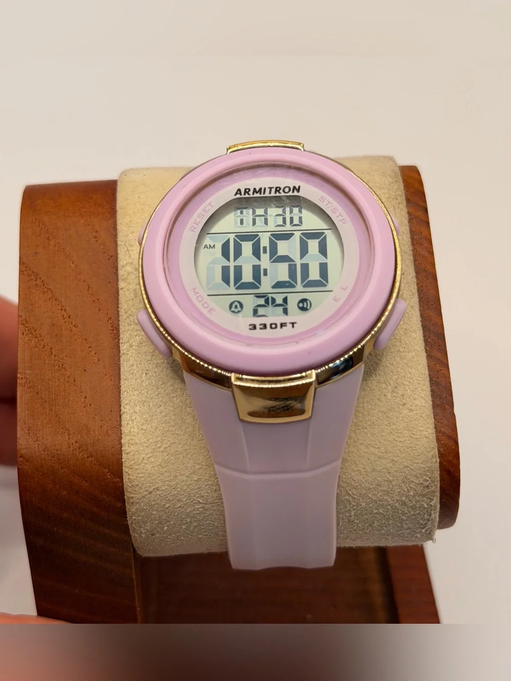 Armitron Digital Alarm Chrono Watch 45/7126 Women 100m Pink/gold Tone